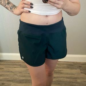 Senita Athletics Green Shorts with Hidden Pocket